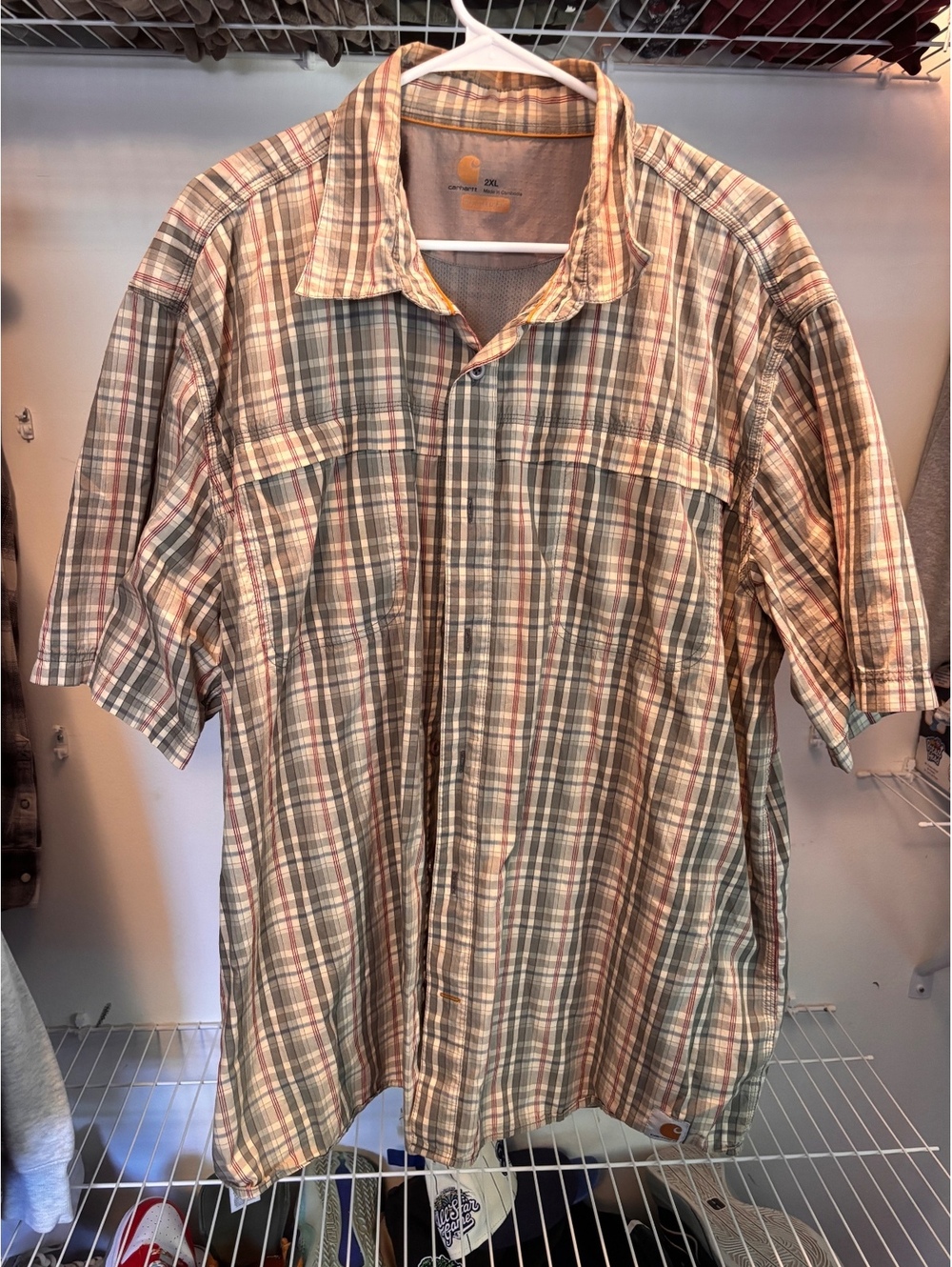 Carhartt Relaxed Fit 2XL Plaid Short Sleeve Shirt